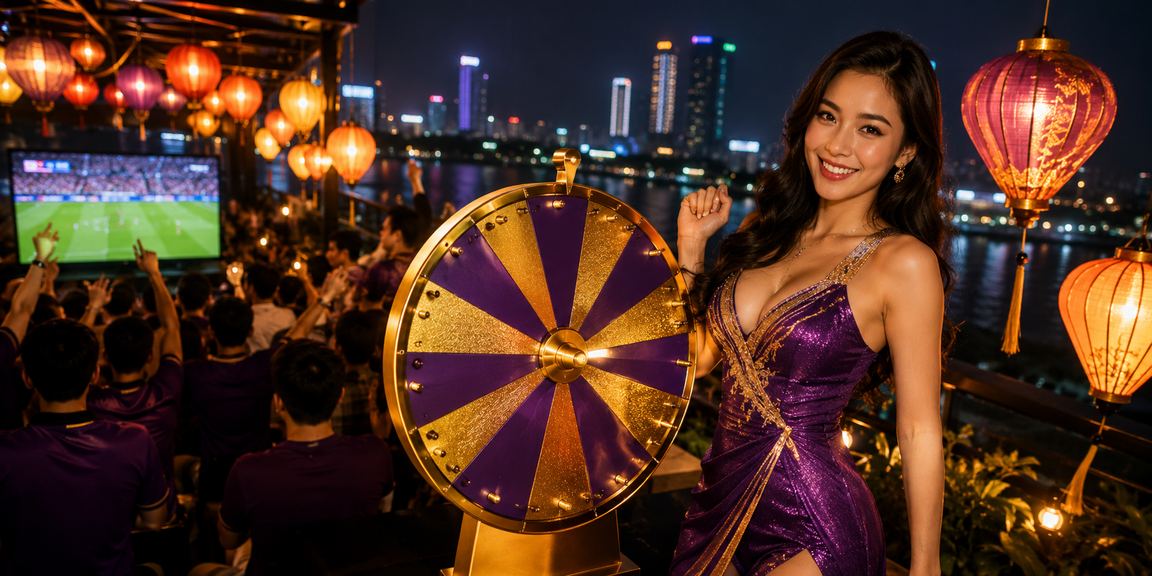 Người chơi roulette bên đèn lồng truyền thống tại Hà Nội